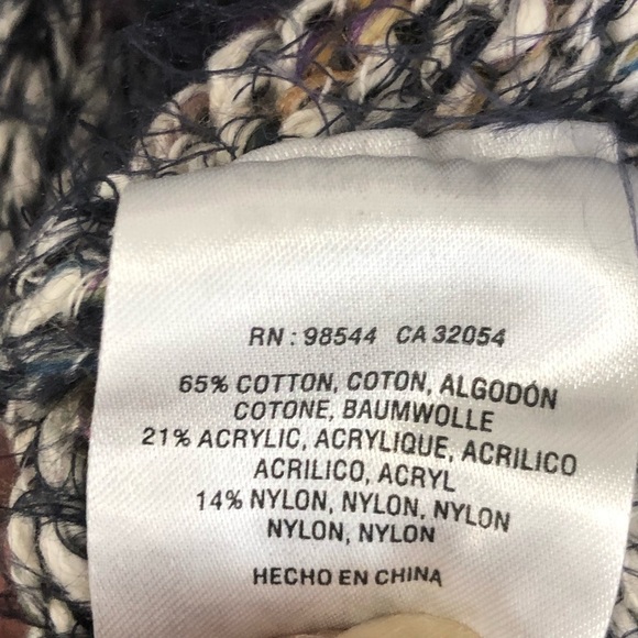 Anthropologie Tabitha cream and navy, striped knit, eyelash sweater - Picture 4 of 12